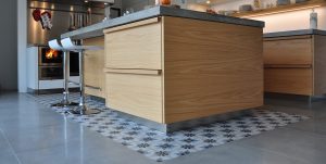 cucina cemento rovere